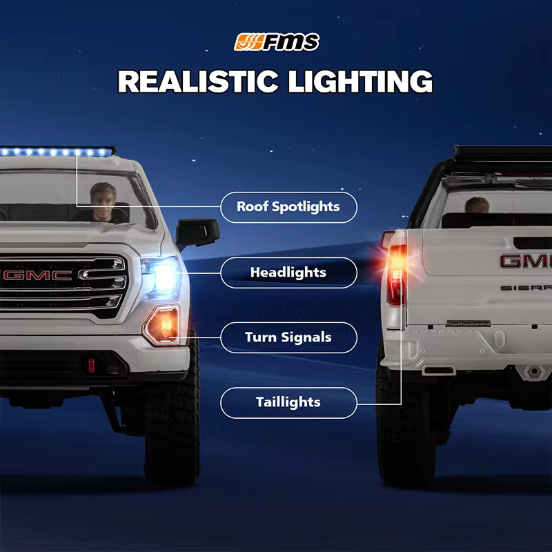 FCX18 1:18 GMC SIERRA 2019 WHITE BRUSHLESS