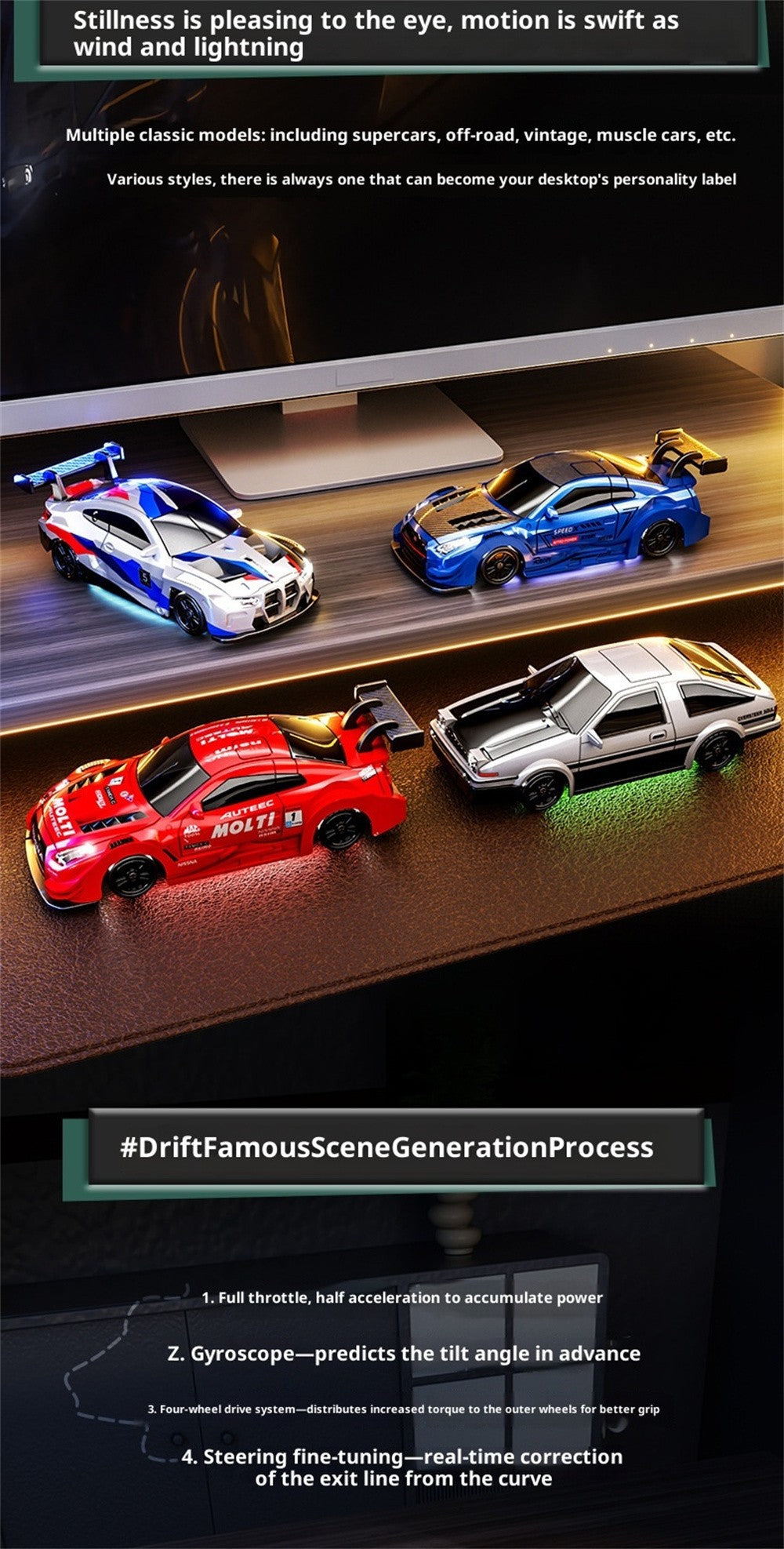 88RC RC43-B3 1:43 4WD Drift RC Car | Gyro & Alloy Body – RTR Mini Racing Car