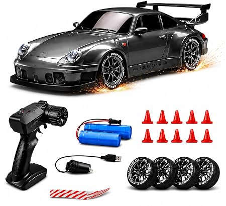 rc drift porsche car grey