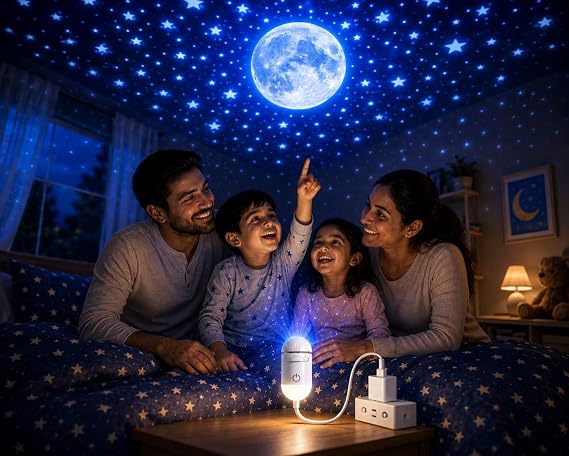 🌌 2-in-1 Mini Galaxy Projector Light with 7 Slides