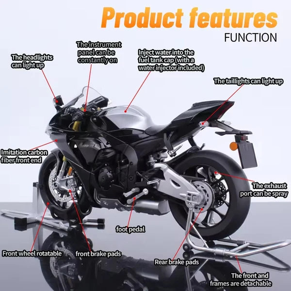 🏍️ Yamaha YZF-R1 Carbon Edition – 1:6 Scale Alloy Model